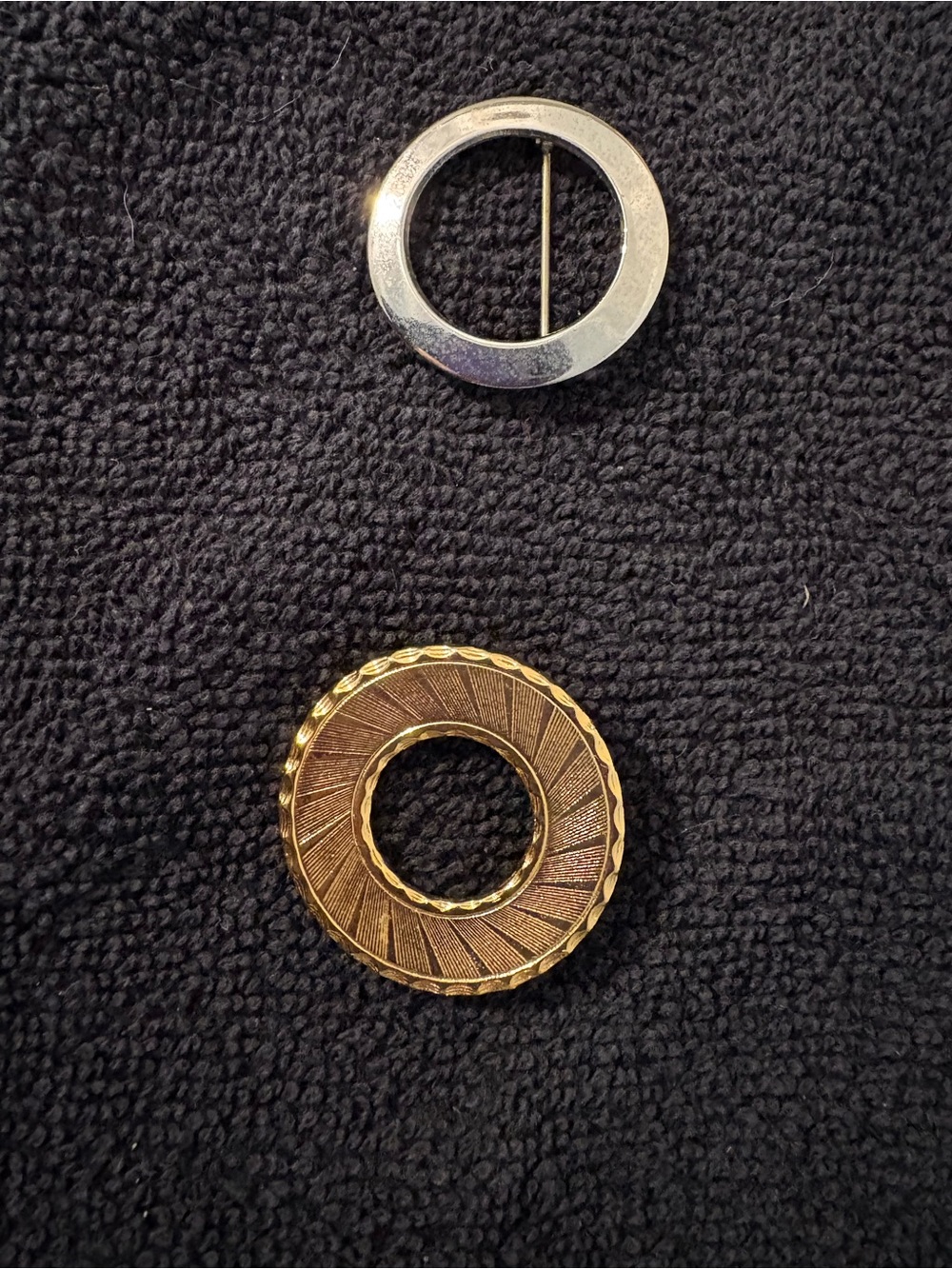 Vintage Mid-Century Modern Circle Brooch Set